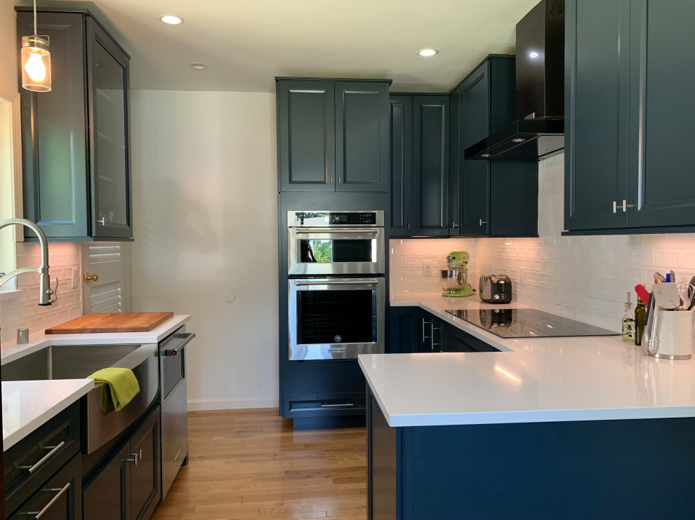 Peninsula Seating Created within the Galley Kitchen Transitional