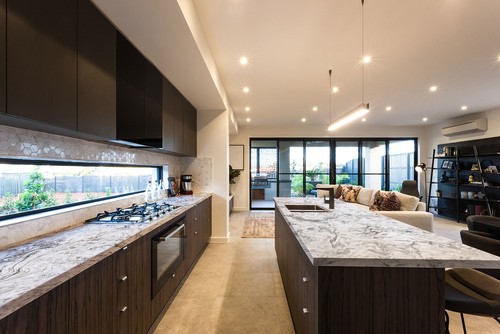 Open-concept contemporary kitchen, 