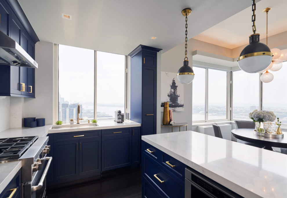 Penthouse with Hudson River views - Transitional - Kitchen - New York ...