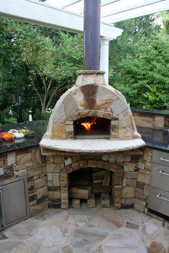Pizza Oven. We created this copper flue cover. Traditional Patio