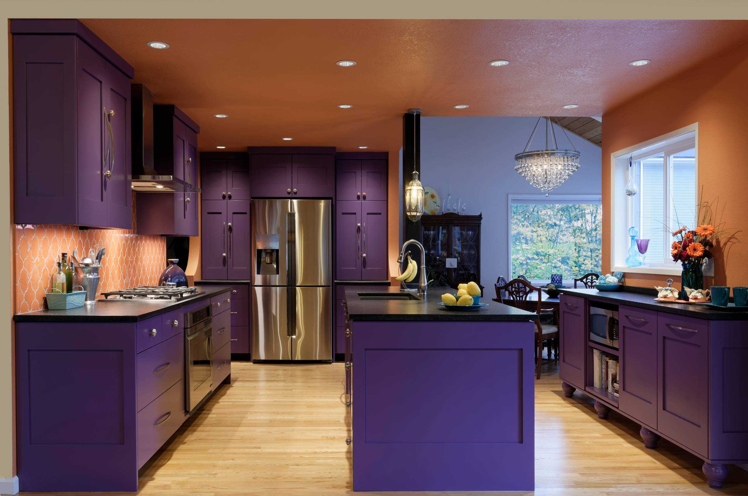 75 Purple Kitchen with Black Appliances Ideas You'll Love