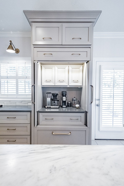 Pocket door appliance center with internal cabinets for conceal items -  Modern - Kitchen - Other - by Christine Lakas, The Designer, LLC | Houzz UK
