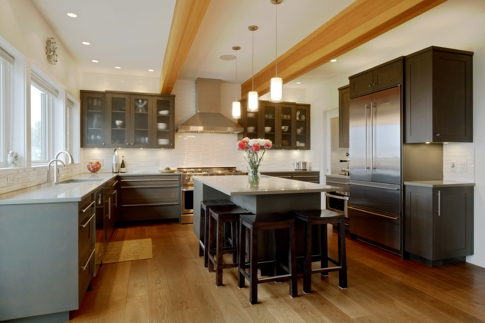 This is an example of a farmhouse kitchen in Seattle.