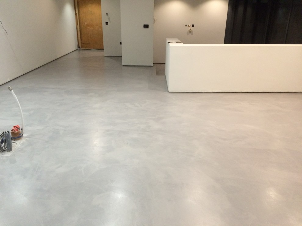 Polished Concrete Microcement Floor In Winchester Hampshire Contemporary Kitchen Berkshire By Caementa Polished Concrete Microcement Floor In