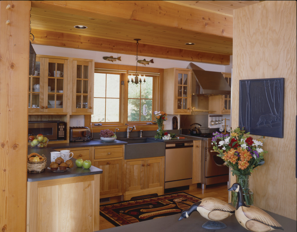 Post and Beam Barn Home Kitchen Farmhouse Kitchen Burlington by