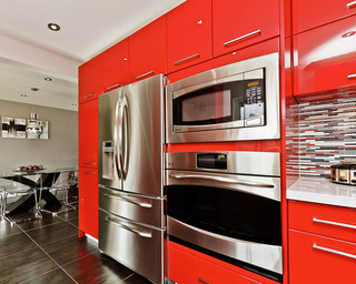 Warm Kitchen Color Trends – 10 Red & Orange Cabinetry Design Ideas