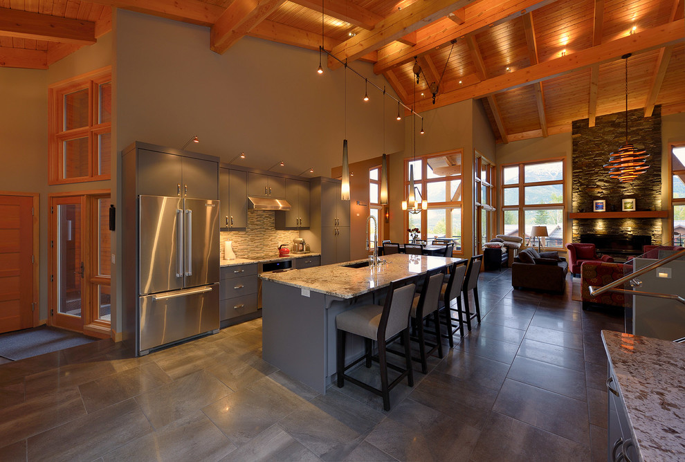 Mountain style kitchen photo in Vancouver