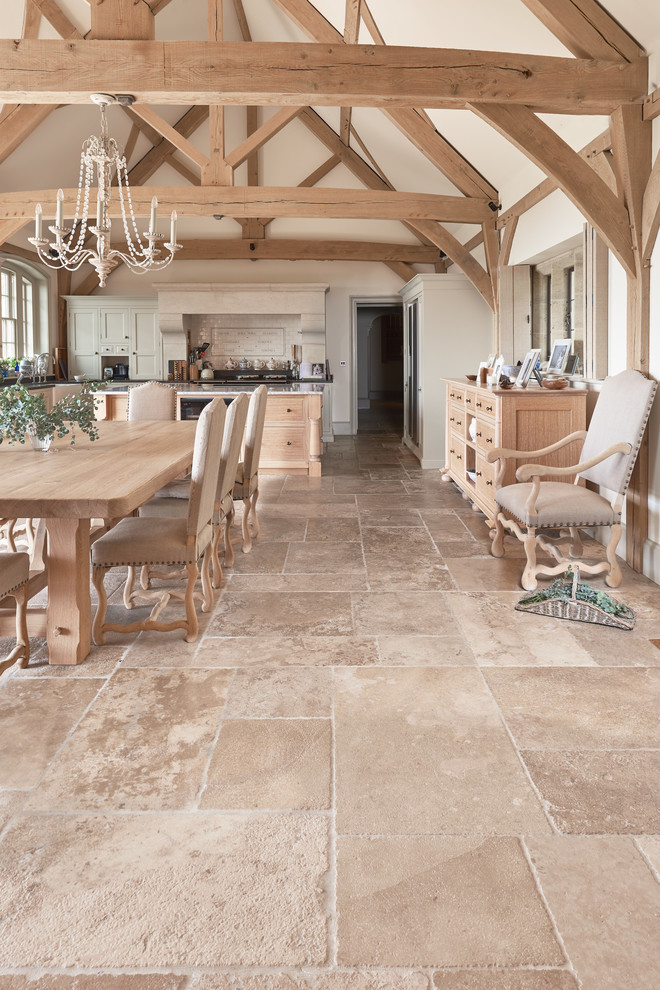 Inspiration for a classic kitchen in Wiltshire with limestone flooring.