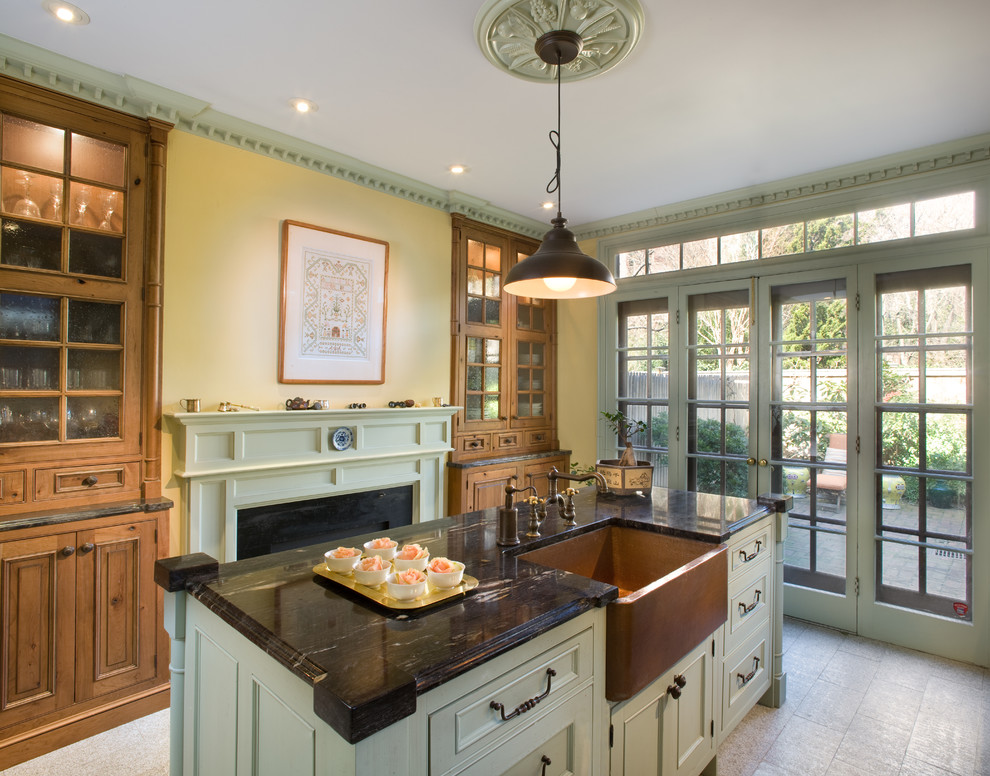 Inspiration for a classic kitchen in DC Metro with a belfast sink.