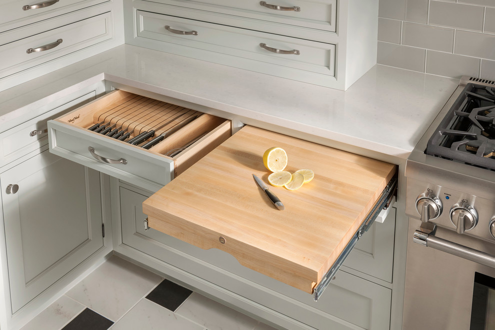 Pull-Out Cutting Board and Knife Block - Traditional ...