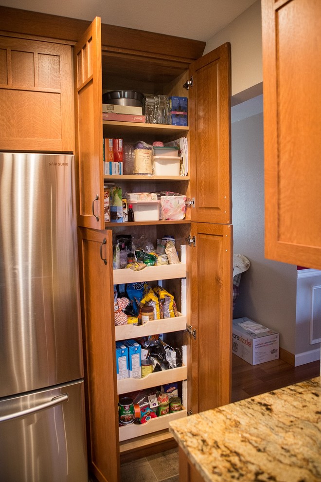 QuarterSawn Oak Kitchen, Pantry with Height Adjustable Roll