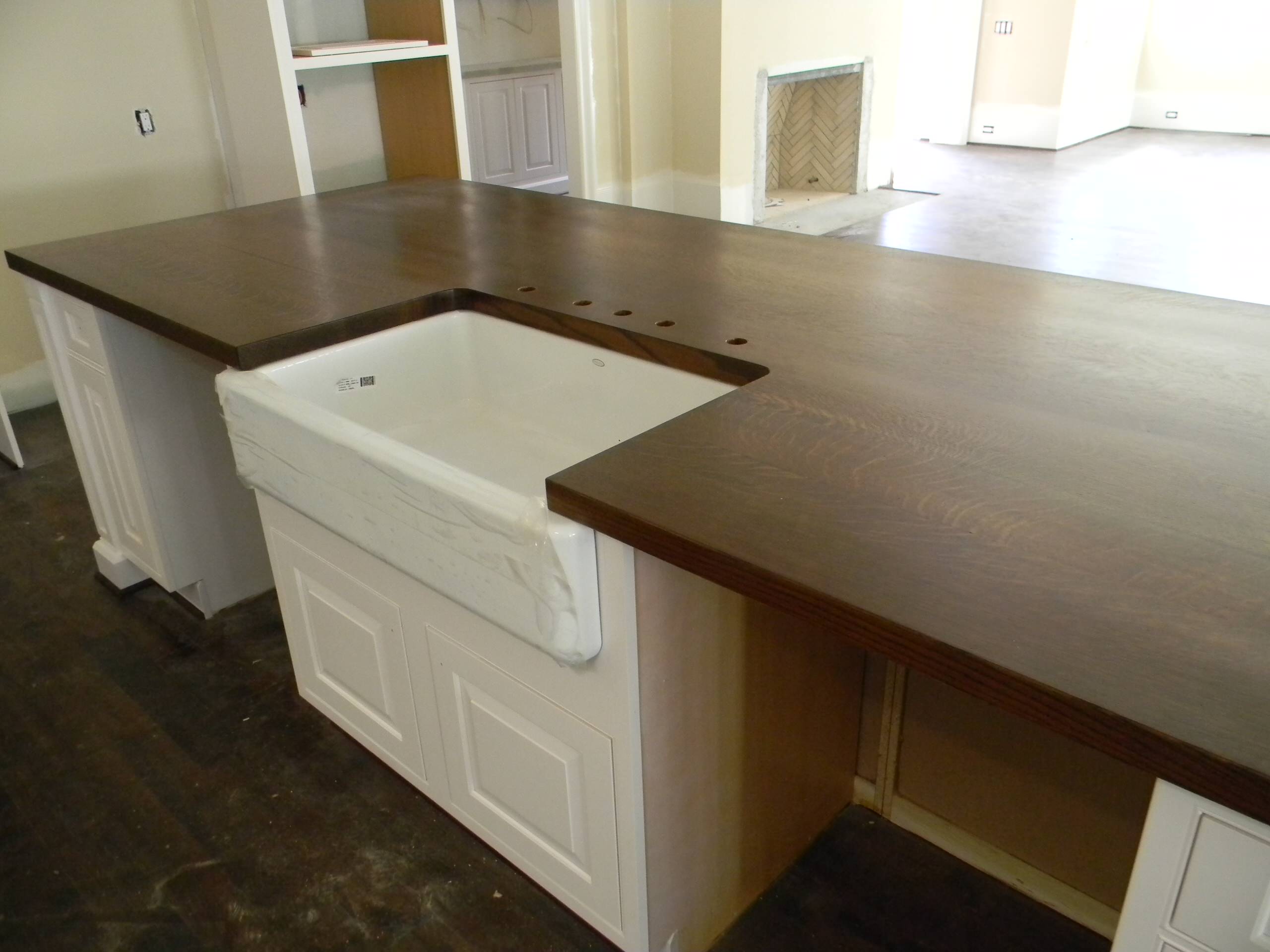 Quartersawn White Oak Kitchen Island Countertop Transitional Kitchen Houston By Texas Woodworks Houzz