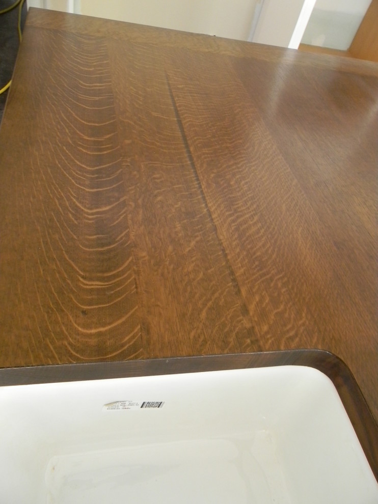 Quartersawn White Oak Kitchen Island Countertop Transitional