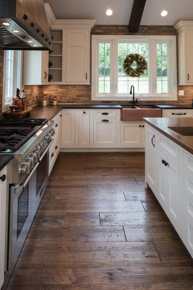 Inspiration for a large rustic kitchen remodel in Cincinnati