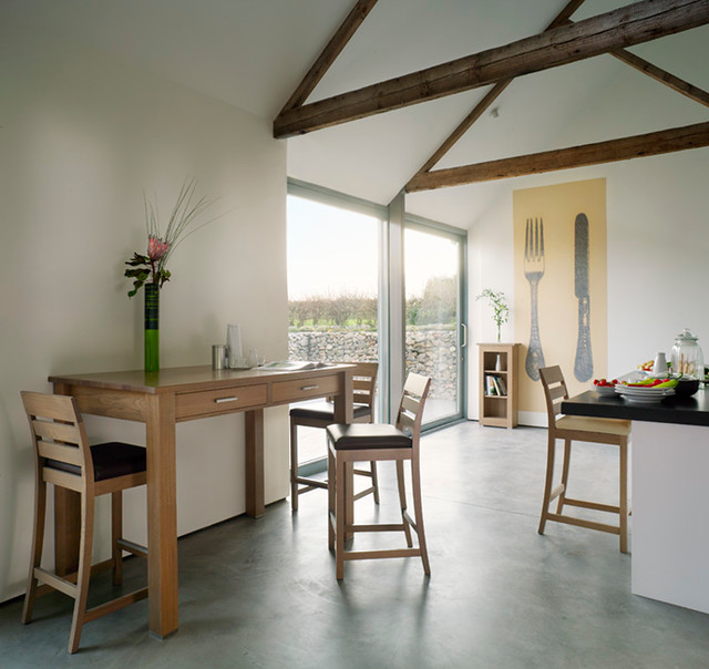 Quercus Solid Oak Breakfast Table Contemporary Kitchen London