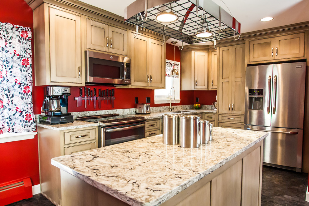 Radiant In Red Transitional Kitchen Baltimore by O'Hanlon