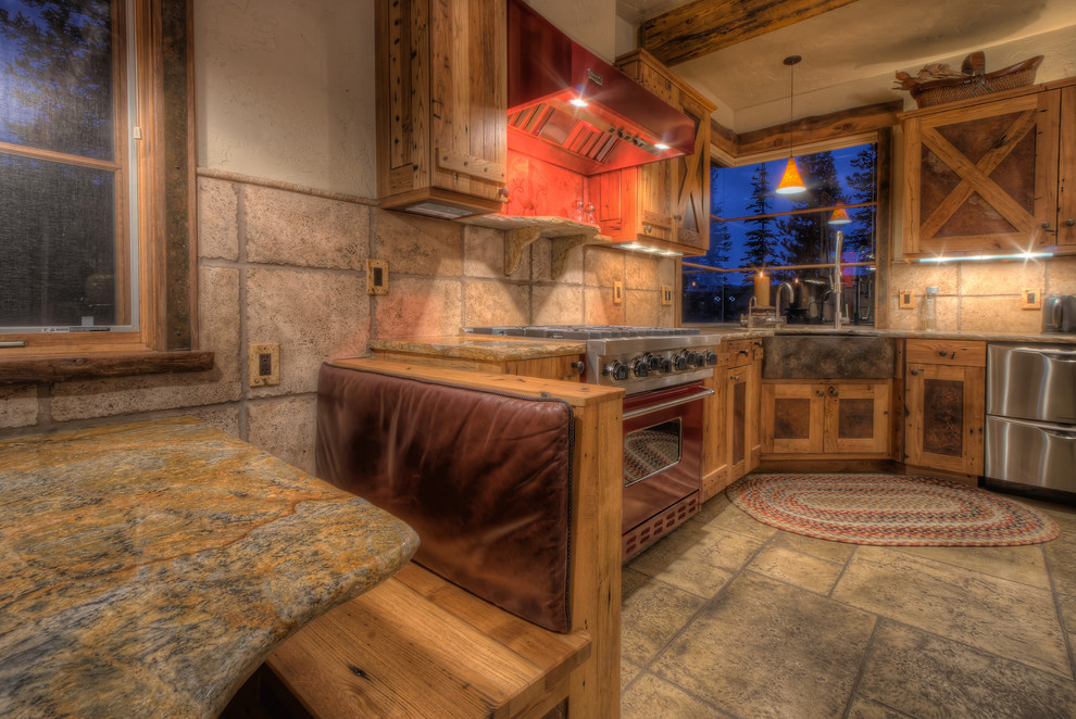Kitchen - rustic kitchen idea in Denver