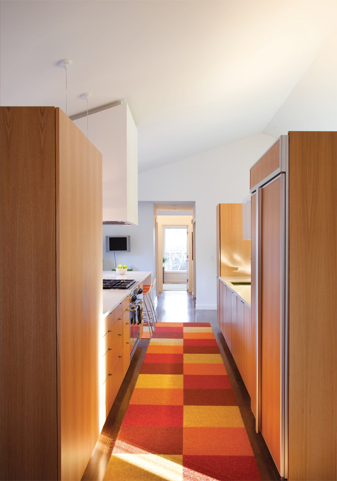 Kitchen - modern galley kitchen idea in Kansas City