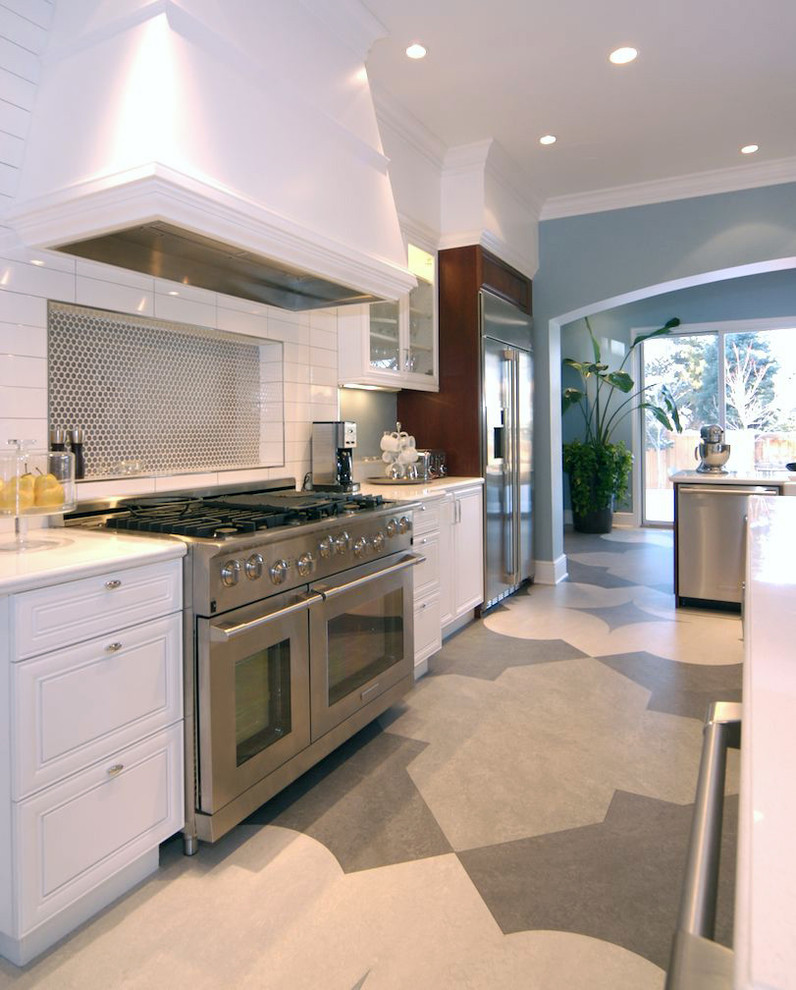 Range and Refrigerator Wall Contemporary Kitchen Denver by