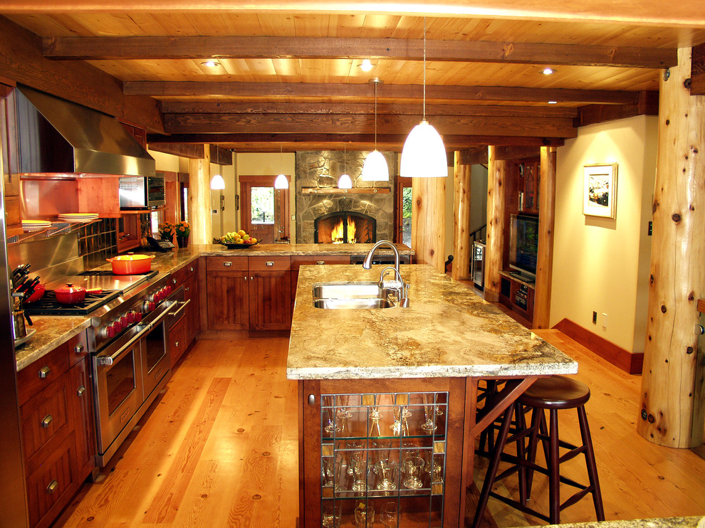 Photo of a rustic kitchen in Vancouver.