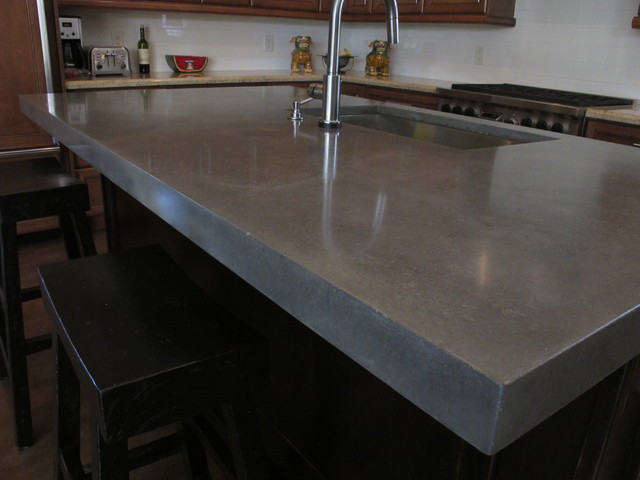 Concrete Kitchen Island - Faux Raw Look - Transitional - Kitchen - Miami -  by Thiel Studios | Houzz