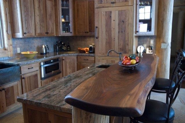 Rustic kitchen with marble countertop and delicious meal