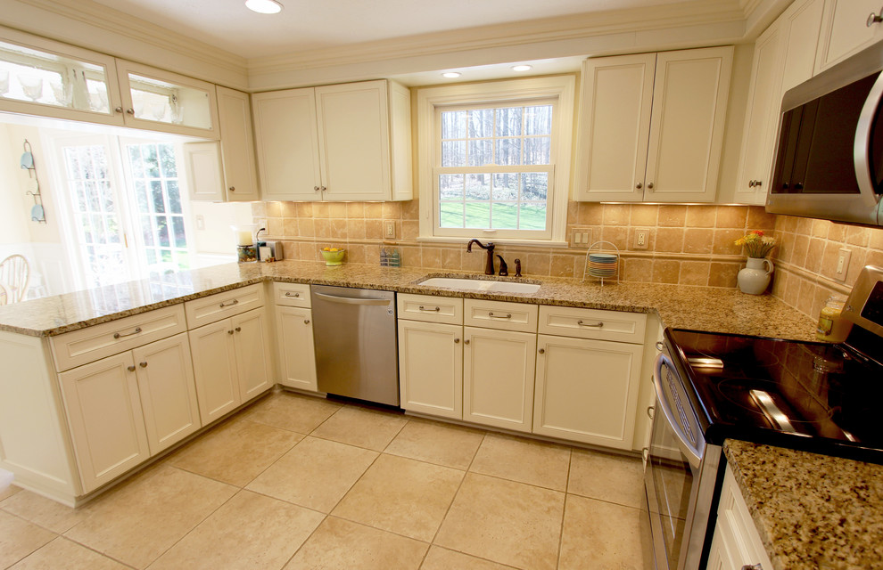 Refaced White Kitchen Hinckley, OH Transitional Kitchen Cleveland by