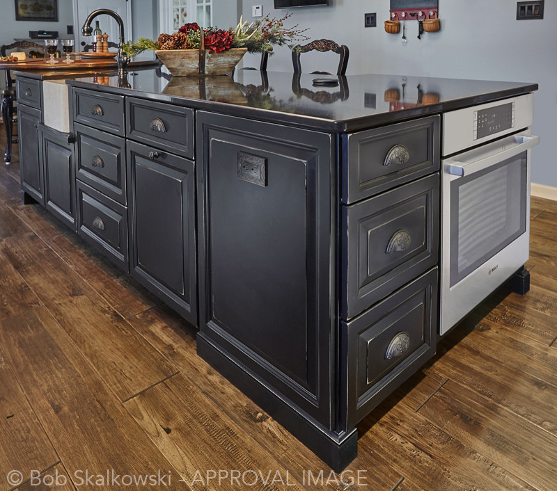 Dark Brown Burnt Wood and Matte Black Metal Stackable Kitchen Cabinet –  MyGift