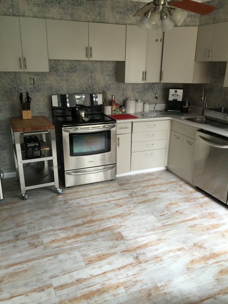 Residential Vinyl Planking and Vinyl Tile Rustic Kitchen