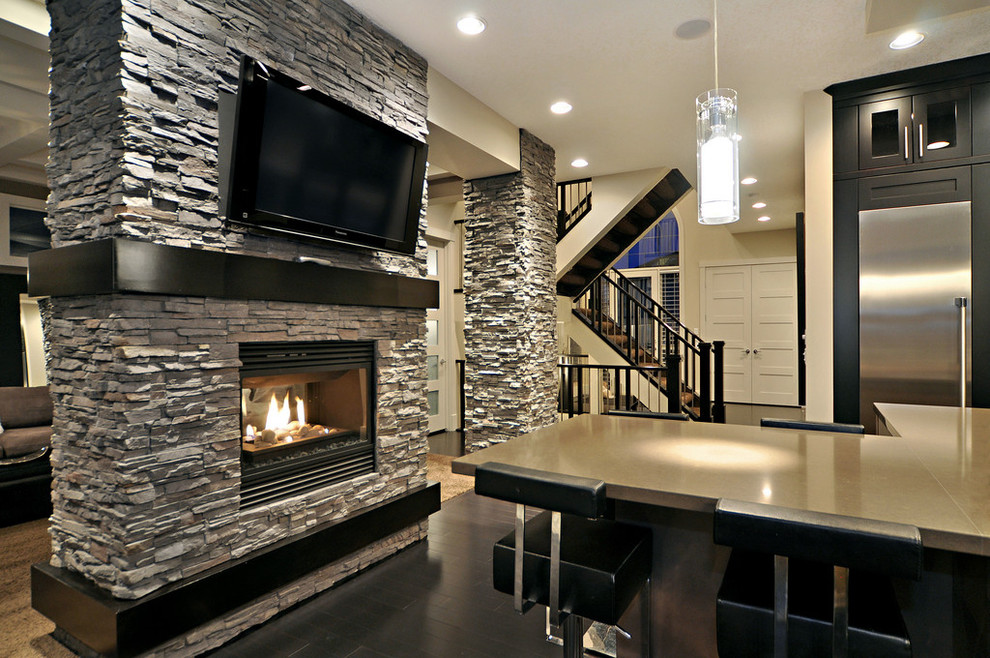 This is an example of a modern kitchen in Calgary.