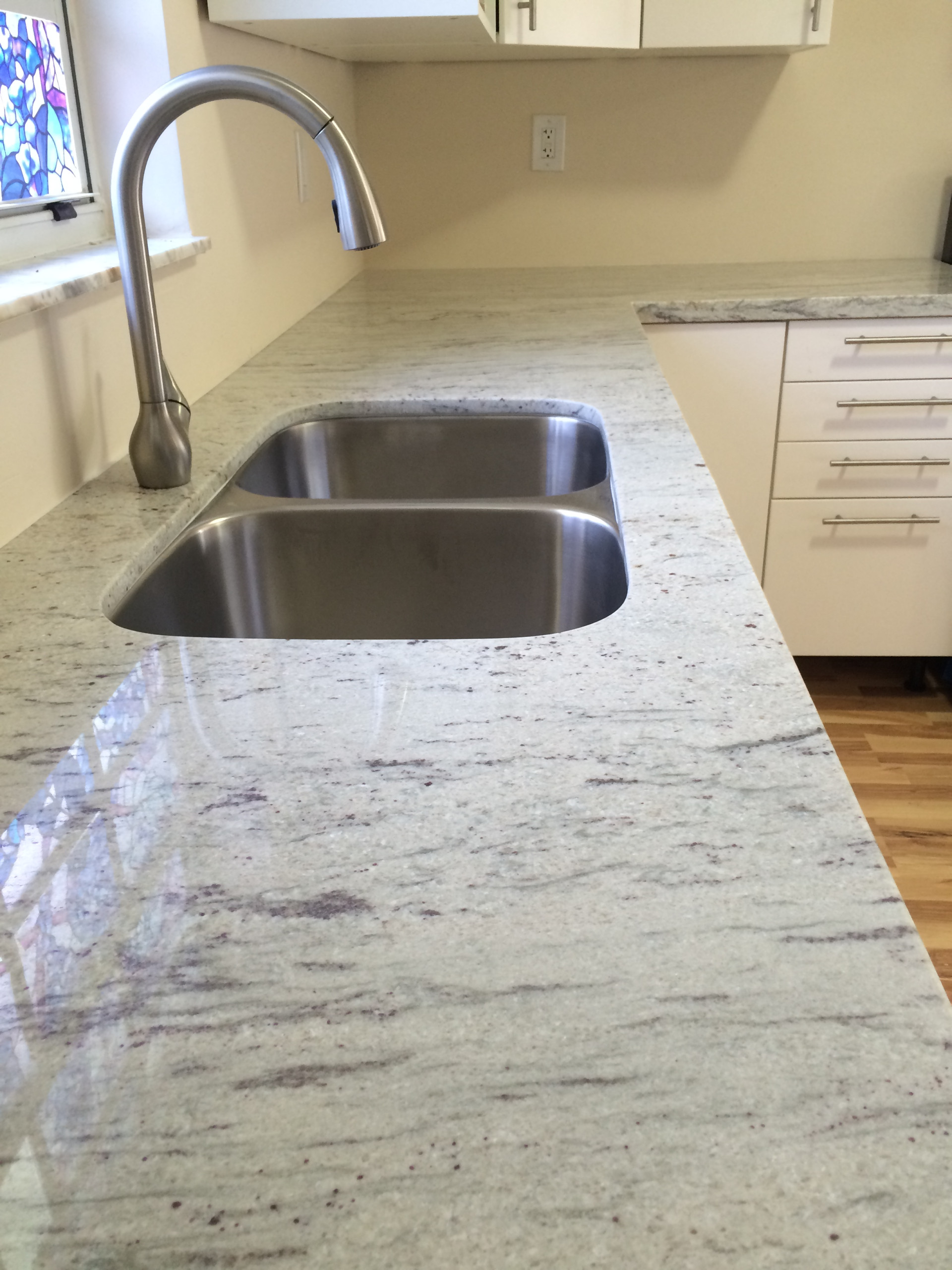 New River White Granite countertop slab in Chicago