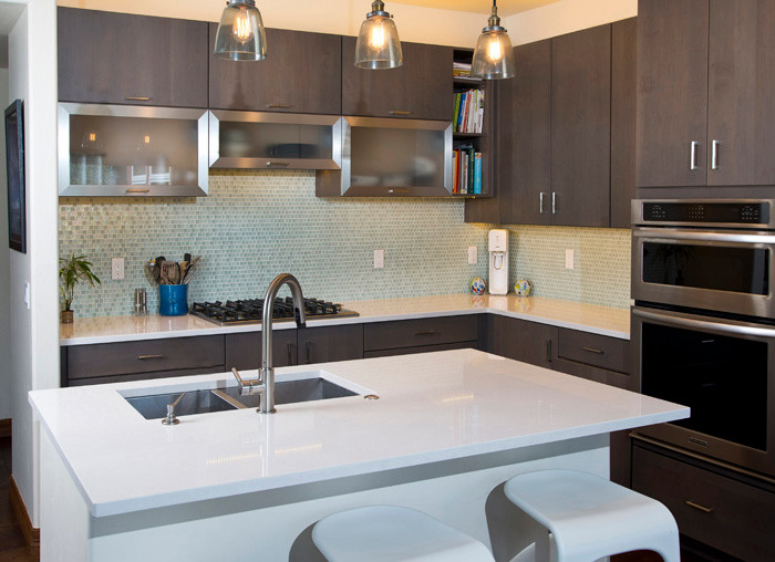 This is an example of a contemporary kitchen in Denver.