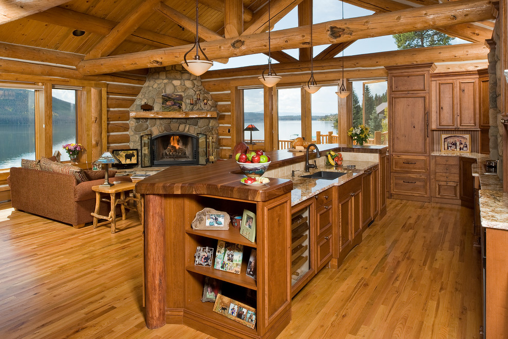 Photo of a rustic kitchen in Denver.