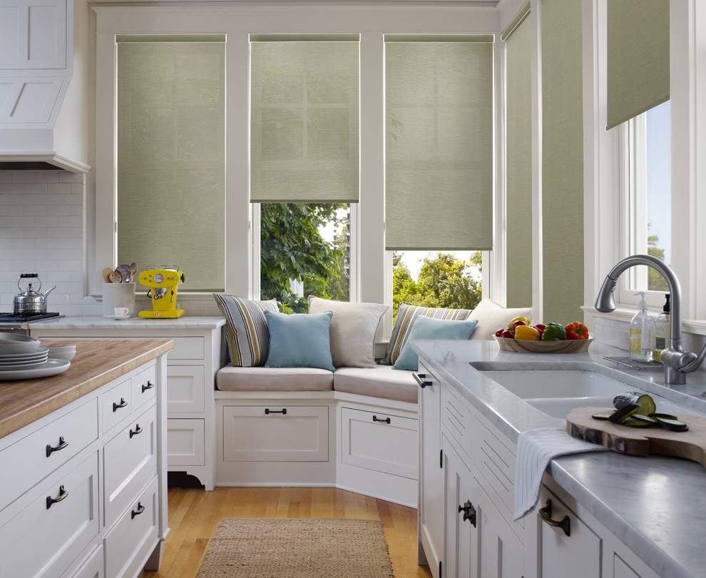 Roller Shades Transitional Kitchen Detroit by ADVANTAGE BLINDS