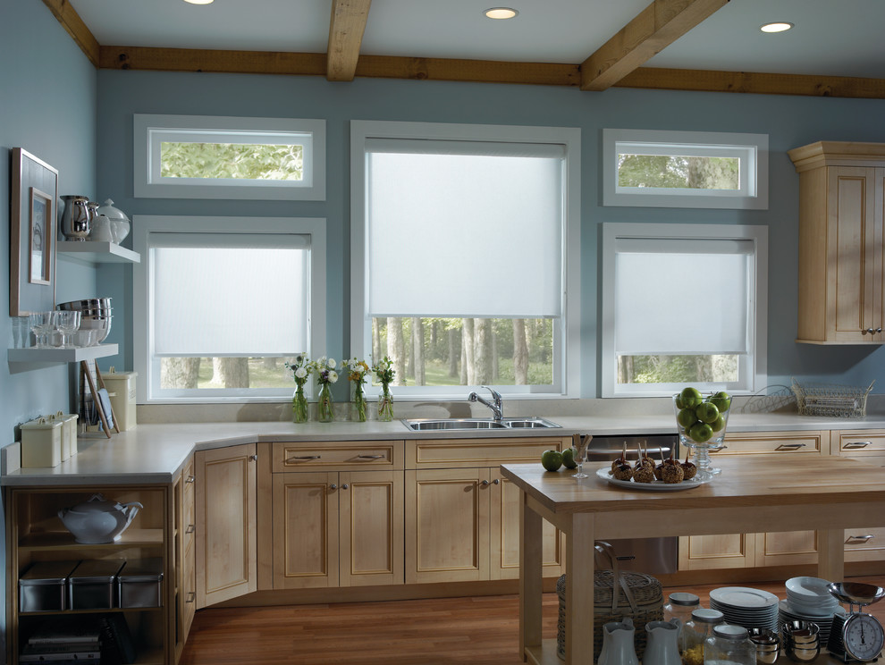 Roller Shades Transitional Kitchen Vancouver by Wholesale Blind