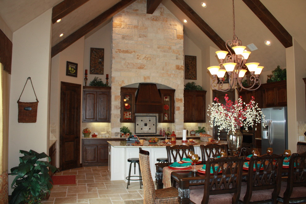 Inspiration for a rustic kitchen remodel in Houston