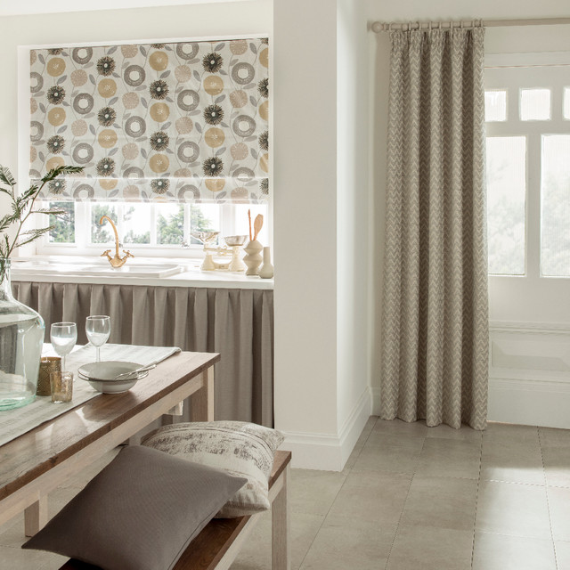 Roman blinds and curtains Transitional Kitchen Other by