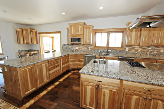 Rustic Hickory Kitchen Cabinets, Paul Idaho - Traditional - Kitchen ...