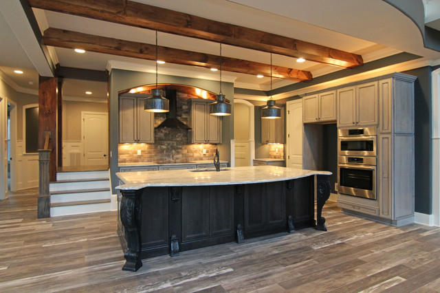 Rustic Kitchen With Wood Beams Traditional Kitchen Raleigh By