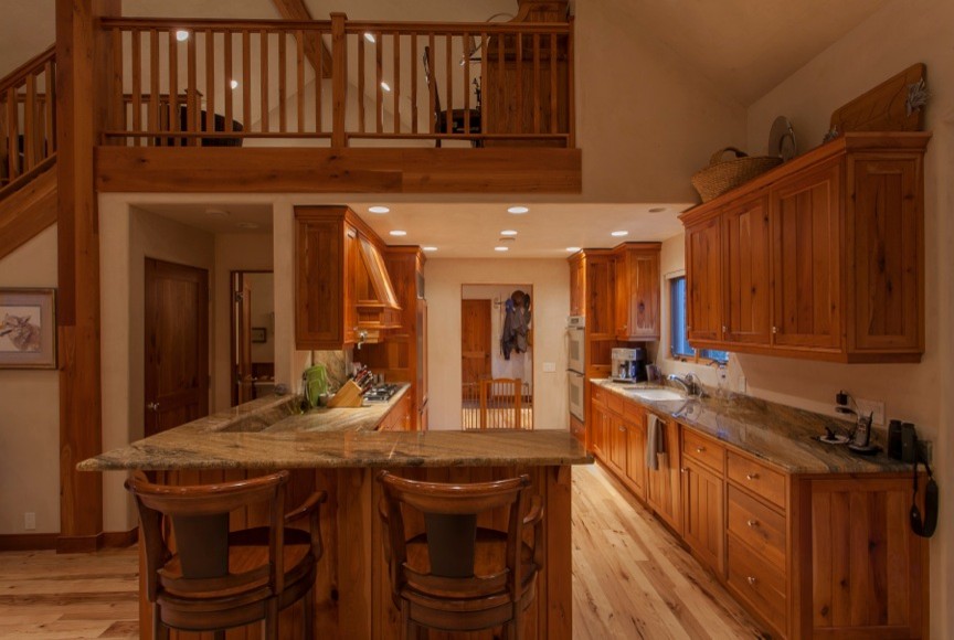 Photo of a rustic kitchen in Boise.