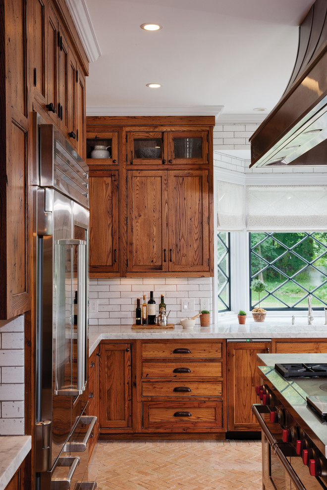 Photo of a rustic kitchen in Burlington.