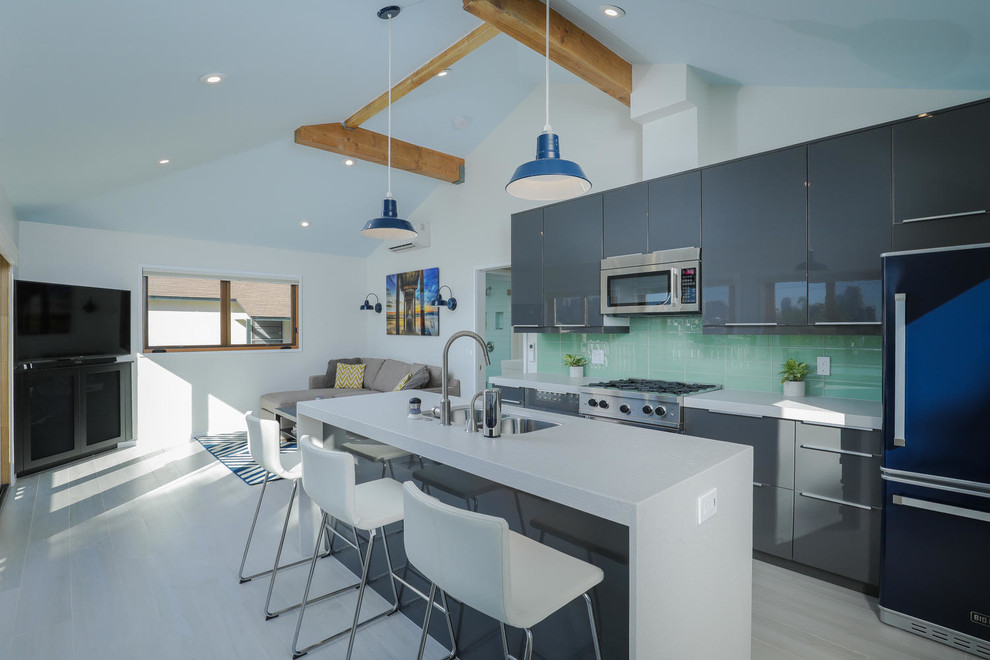 San Diego Modern Coastal Apartments Beach Style Kitchen San Diego