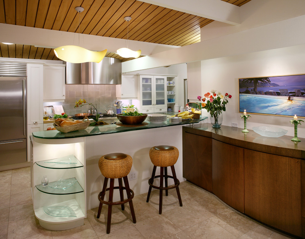 Kitchen - tropical kitchen idea in Santa Barbara