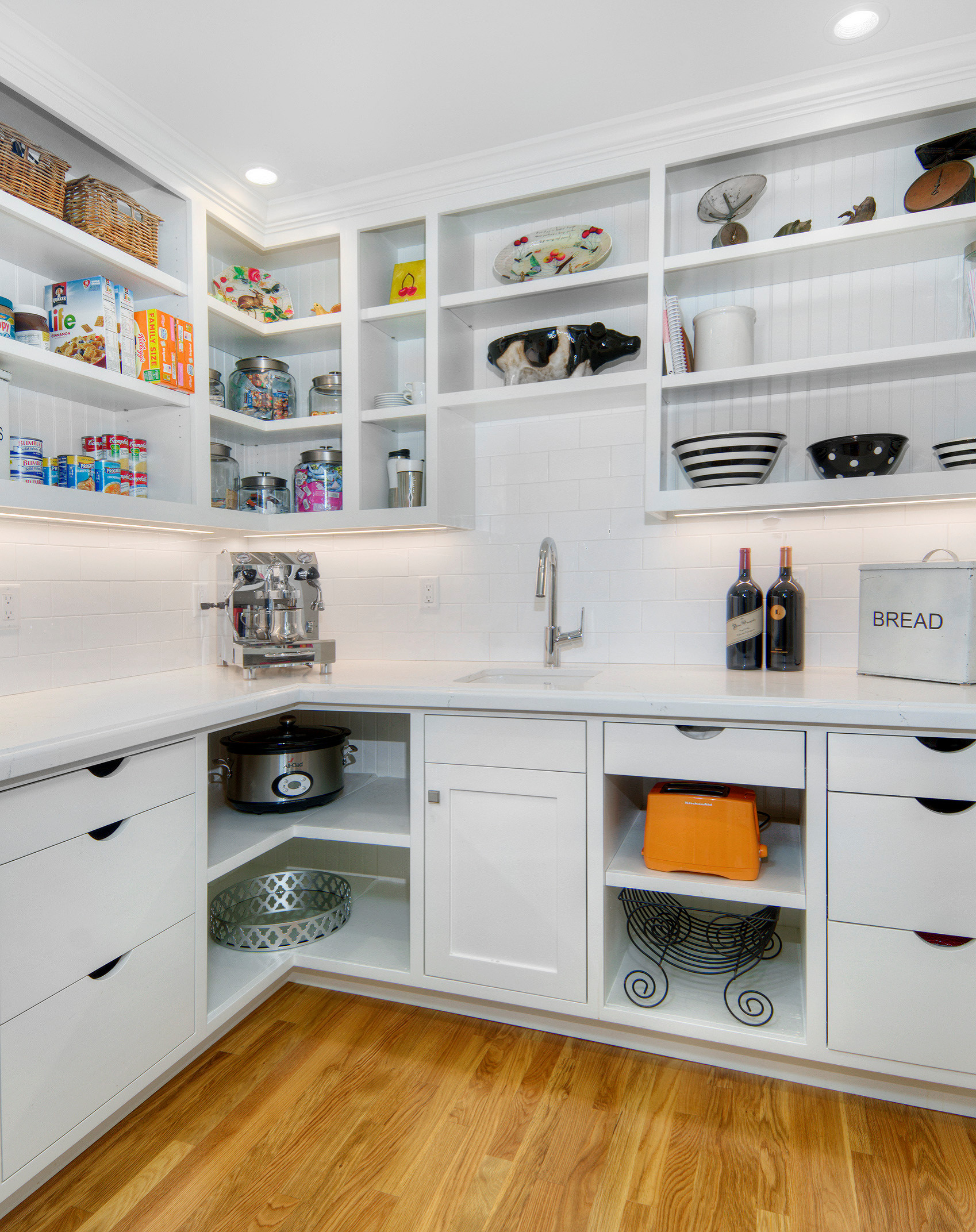 Pantry Cabinet Sitting on Countertop - Transitional - Kitchen