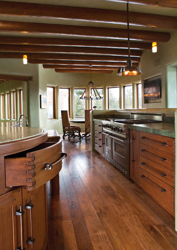 Inspiration for a southwestern kitchen remodel in Other