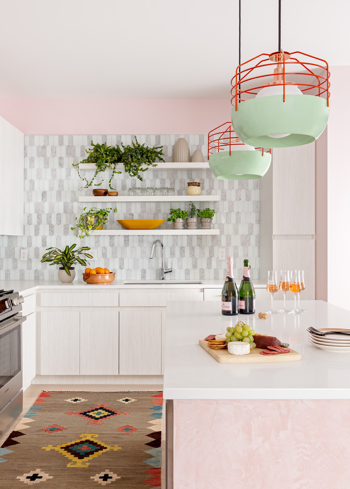 Photo of a contemporary kitchen in Boston.