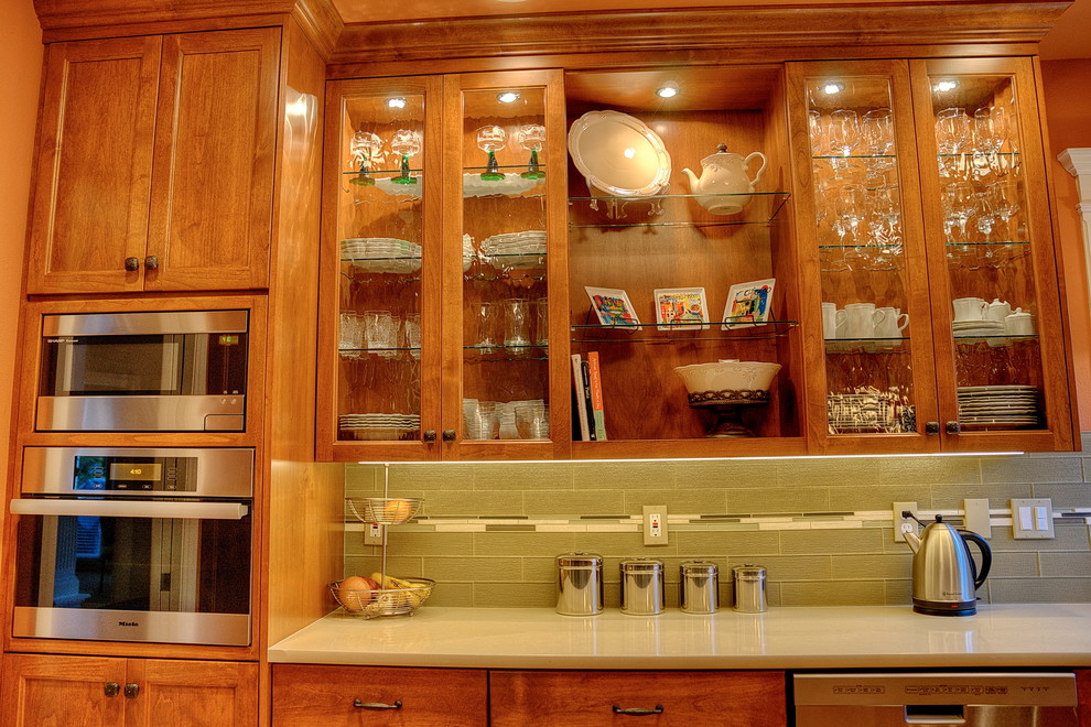 Seeded Glass Displays Transitional Kitchen Seattle by ctm