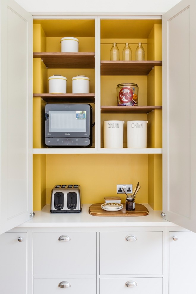 Shaker Kitchen with Hague Blue Island Eclectic Kitchen London