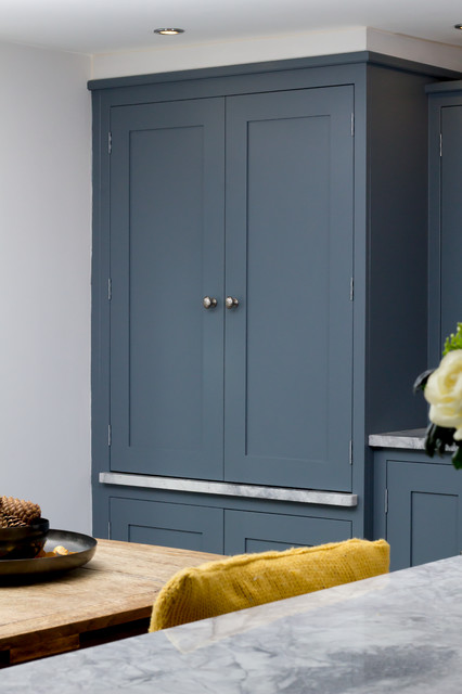 Shaker Style Kitchen In Slate Grey Larder Cupboard Traditional Kitchen Manchester By Culshaw Kitchen Makers Houzz Uk