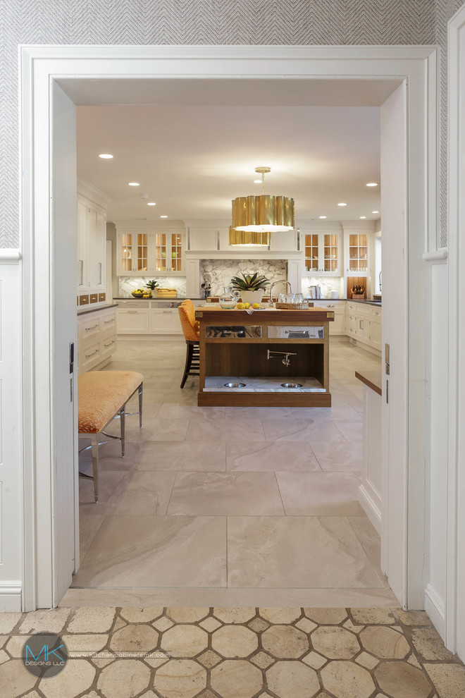 Example of a large transitional kitchen design in Philadelphia